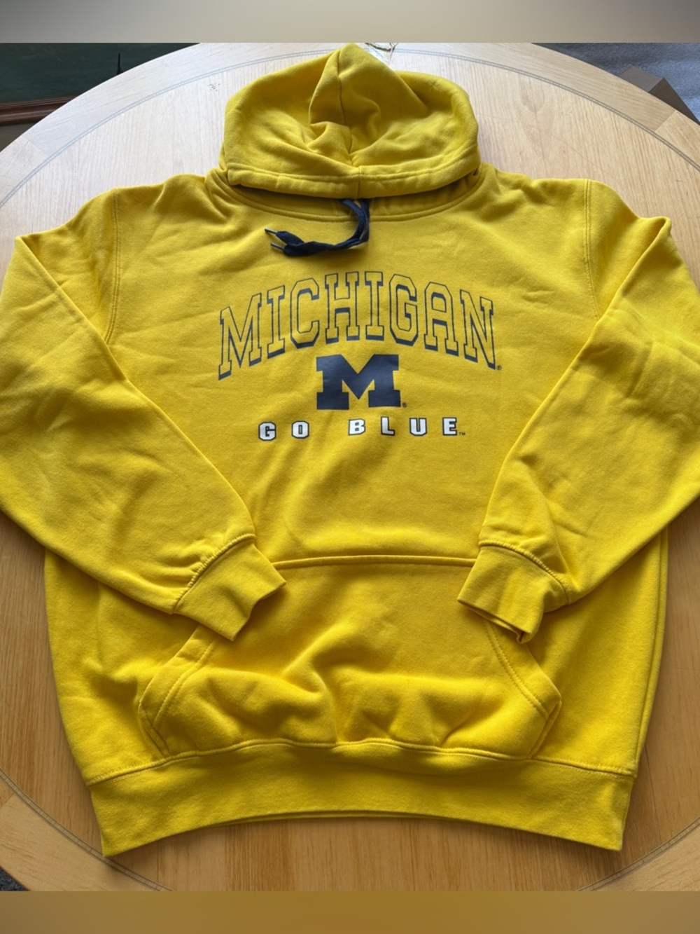 Michigan Wolverines Hoodie Mens Large Colosseum Yellow Go Blue NCAA Pullover